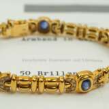 Thomas Schmid, Pforzheim: GelbGOLD Armband mit Brillant- und Saphir-Besatz. - photo 5