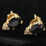 GOLD Collier und Ohrring Set mit Steinbesatz. - photo 4