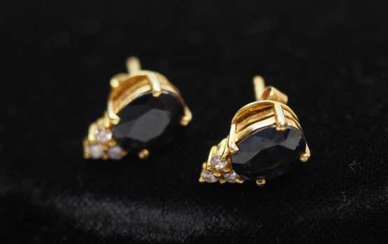 GOLD Collier und Ohrring Set mit Steinbesatz. - photo 4