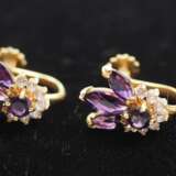 GOLD Collier und Ohrring Set mit Steinbesatz. - photo 3