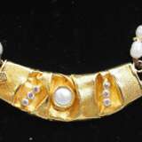 Perlenkette mit GOLD Verschluss und Ohrstecker Set. - Foto 2