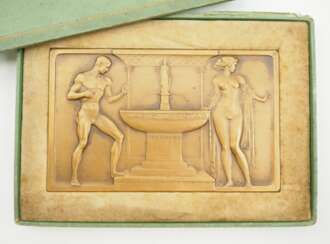Bredow, Alfed (1875-1953): Plakette als Ehrengabe des Württembergischen Kunstvereins für seine Mitglieder, im Etui.