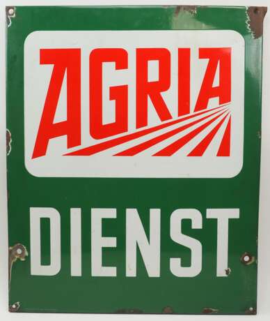 Reklame-Emailleschild: Agria Dienst. - фото 1