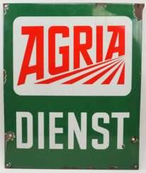 Reklame-Emailleschild: Agria Dienst.
