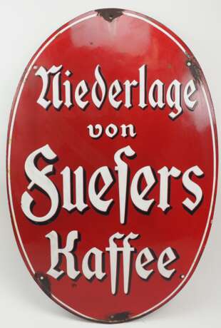 Reklame-Emailleschild: Niederlage von Fuesers Kaffee. - photo 1