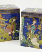 Übersicht. China: Cloisonné Dosen Paar.