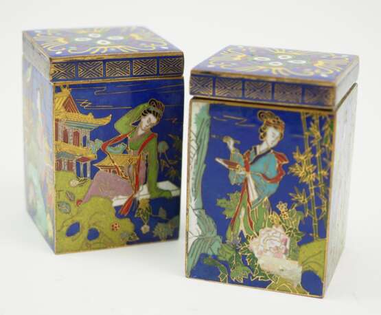China: Cloisonné Dosen Paar. - photo 1
