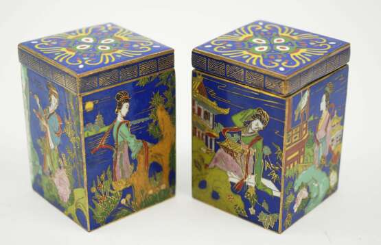 China: Cloisonné Dosen Paar. - photo 3