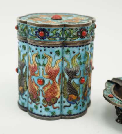 China: Cloisonné Raucher Ensemble. - photo 3