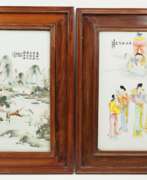 Übersicht. China: Prozellan Bilder Paar.