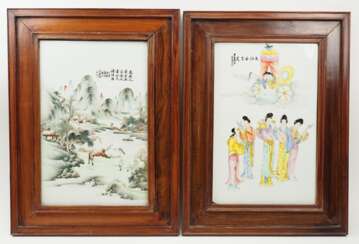 China: Prozellan Bilder Paar.
