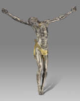 A PARCEL-GILT AND SILVERED BRONZE CORPUS