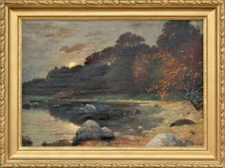Aube au bord de la rivi&egrave;re 