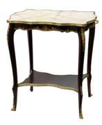 Overview. Serving table mahogany, gilded bronze with a marble top of the turn of the 19th and 20th centuries. 