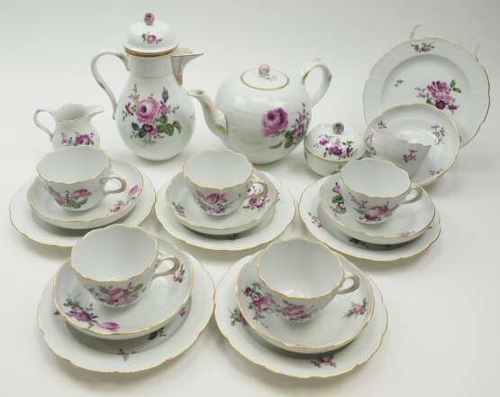 Meissen: Kaffee Service für 6 Personen, Blumendekor - 1. Wahl. - photo 1