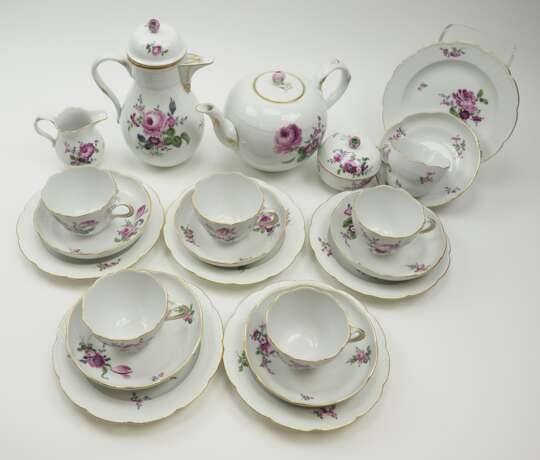 Meissen: Kaffee Service für 6 Personen, Blumendekor - 1. Wahl. - photo 2