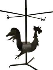 Wrought Iron Rooster Weathervane Lamp, 1950s