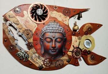 Wall hanging sculpture.