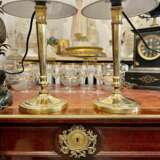 Early 19th Century Pair of Louis XVI Directoire Style Candlestick Lamps Bronze Early 19th century - photo 9