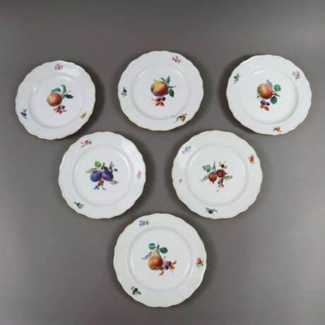 Sechs Frühstücksteller mit Obstmalerei - Meissen, … - фото 1