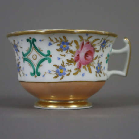 Biedermeier-Solitär - 19. Jh., Porzellan, Pfirsich… - фото 6