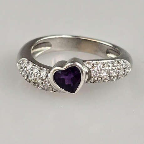 Rubin-Diamant-Goldring - Rodney Rayner, Weißgold 7… - фото 1