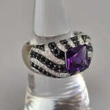 Ausgefallener 18K-Diamant-/Amethystring - Gelb-/We… - Foto 2