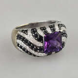 Ausgefallener 18K-Diamant-/Amethystring - Gelb-/We… - Foto 4