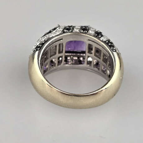 Ausgefallener 18K-Diamant-/Amethystring - Gelb-/We… - Foto 6
