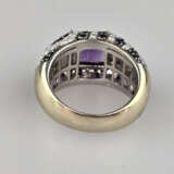 Ausgefallener 18K-Diamant-/Amethystring - Gelb-/We… - Foto 6