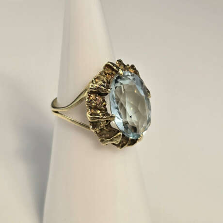 14K-Aquamarinring - Gelbgold 585/000, gestempelt, … - фото 1