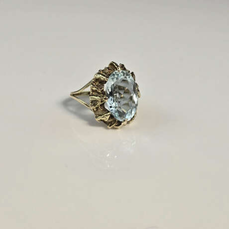 14K-Aquamarinring - Gelbgold 585/000, gestempelt, … - фото 5