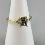 Diamantring - Gelbgold 750/000, zentraler naturbra… - photo 1