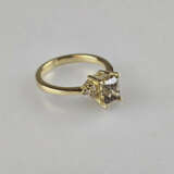 Diamantring - Gelbgold 750/000, zentraler naturbra… - photo 4