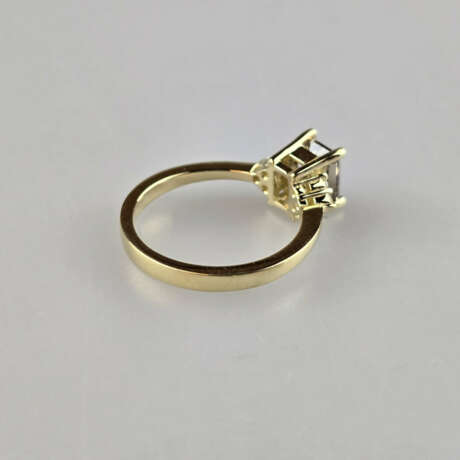 Diamantring - Gelbgold 750/000, zentraler naturbra… - photo 5