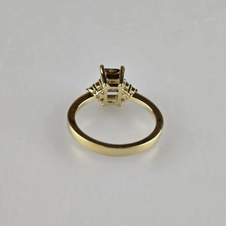 Diamantring - Gelbgold 750/000, zentraler naturbra… - photo 6