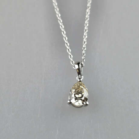 Diamantanhänger (18K) an zarter Kette - Weißgold 7… - photo 1