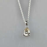 Diamantanhänger (18K) an zarter Kette - Weißgold 7… - photo 1