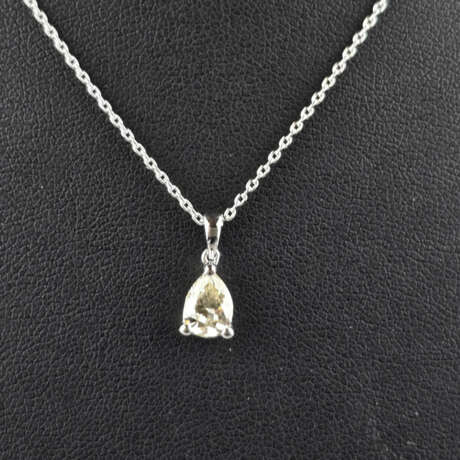 Diamantanhänger (18K) an zarter Kette - Weißgold 7… - photo 2