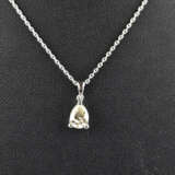 Diamantanhänger (18K) an zarter Kette - Weißgold 7… - photo 2