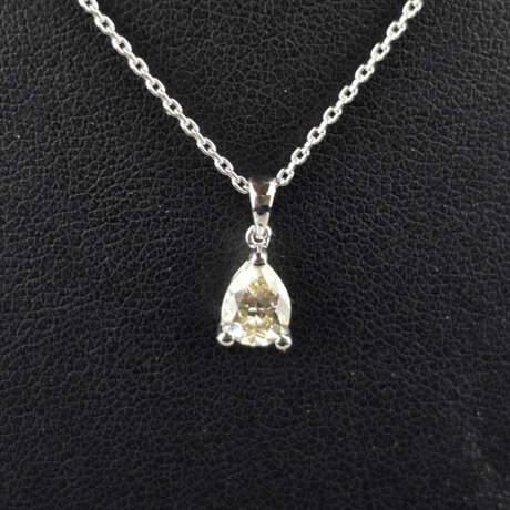 Diamantanhänger (18K) an zarter Kette - Weißgold 7… - photo 3