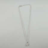 Diamantanhänger (18K) an zarter Kette - Weißgold 7… - photo 4