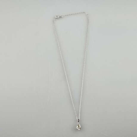 Diamantanhänger (18K) an zarter Kette - Weißgold 7… - photo 4