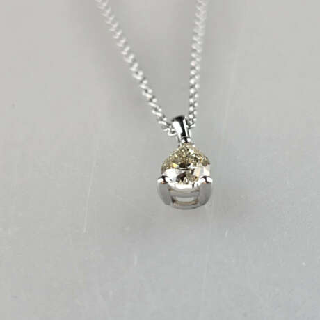 Diamantanhänger (18K) an zarter Kette - Weißgold 7… - photo 5