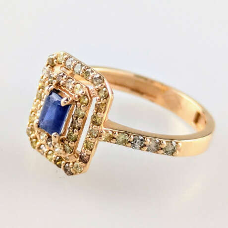 Saphirring mit Diamanten in Roségold - Roségold 58… - фото 1