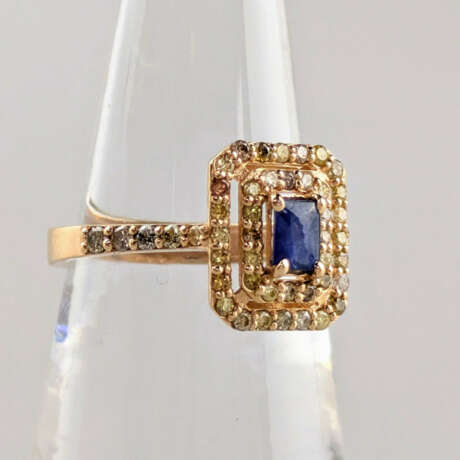 Saphirring mit Diamanten in Roségold - Roségold 58… - фото 2