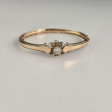 Antike 14K-Armspange mit Solitärbesatz - Roségold … - Foto 1