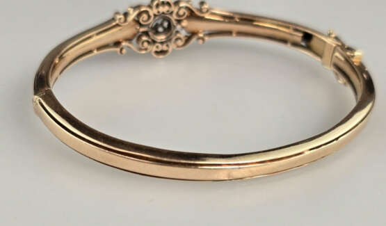 Antike 14K-Armspange mit Solitärbesatz - Roségold … - Foto 5