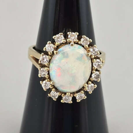 Opalring mit Diamanten- Gelbgold 585/000 (14 K), g… - photo 2