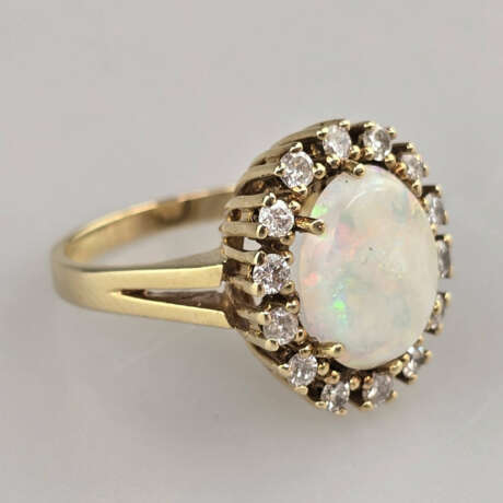 Opalring mit Diamanten- Gelbgold 585/000 (14 K), g… - photo 4